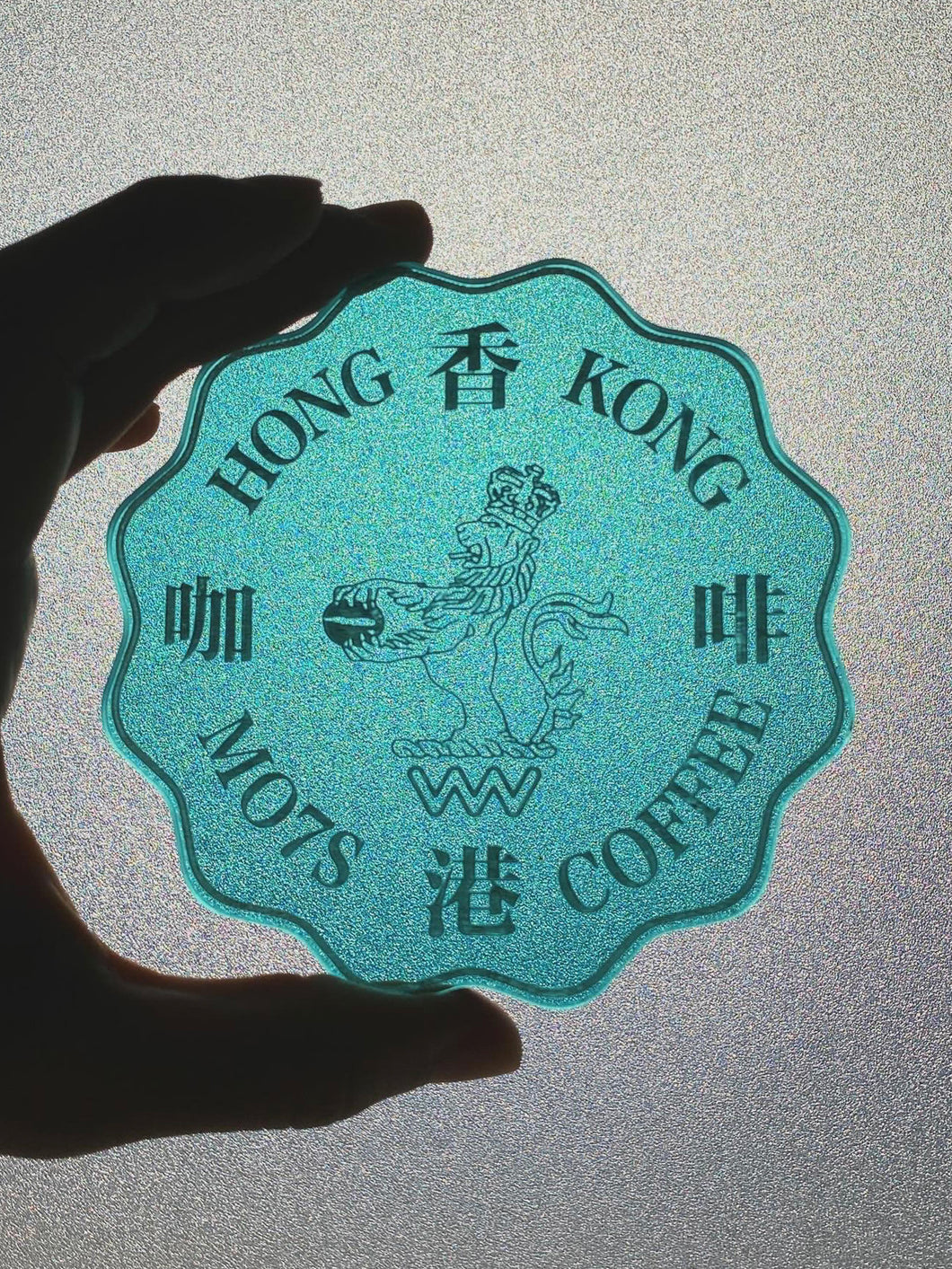 HONG KONG ✌🏽 Dollar Coin Coaster_TIFFANY BLUE