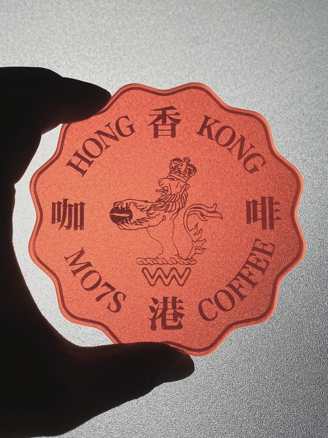 HONG KONG ✌🏽 Dollar Coin Coaster_ORANGE