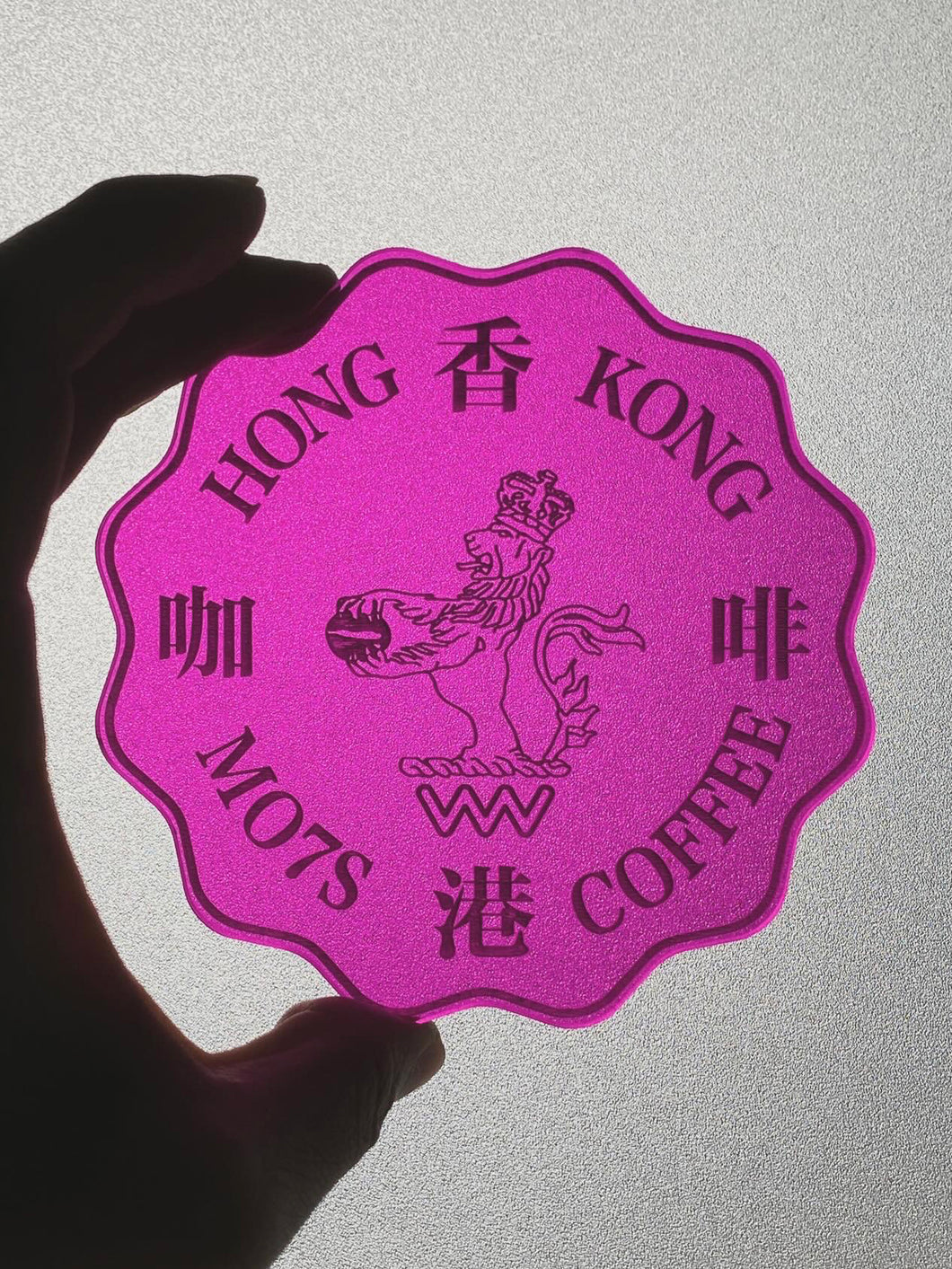 HONG KONG ✌🏽 Dollar Coin Coaster_HOT PINK