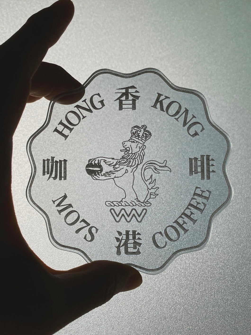 HONG KONG ✌🏽 Dollar Coin Coaster_SILVER GREY